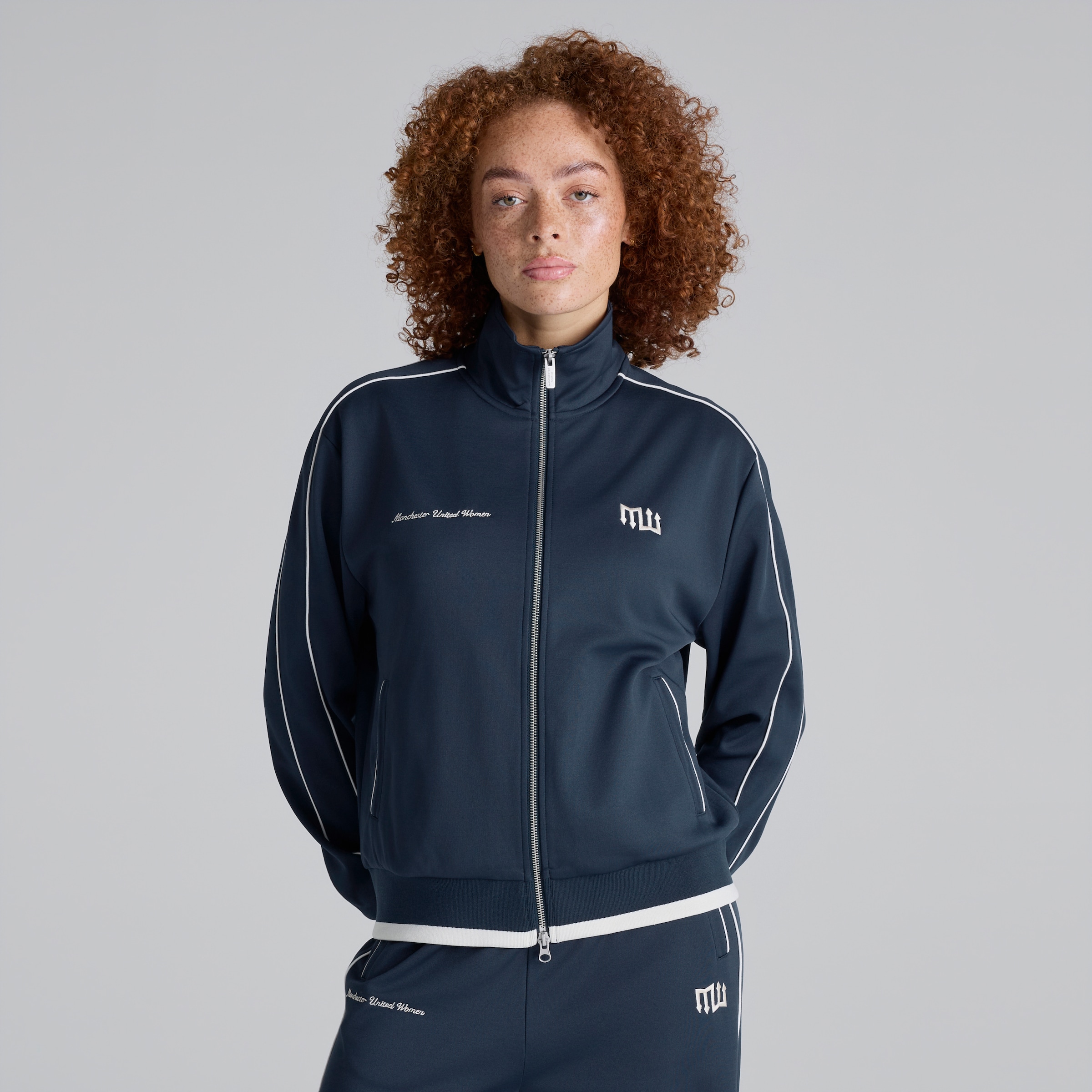 Manchester United Women Womens Track Jacket Navy Navy blue