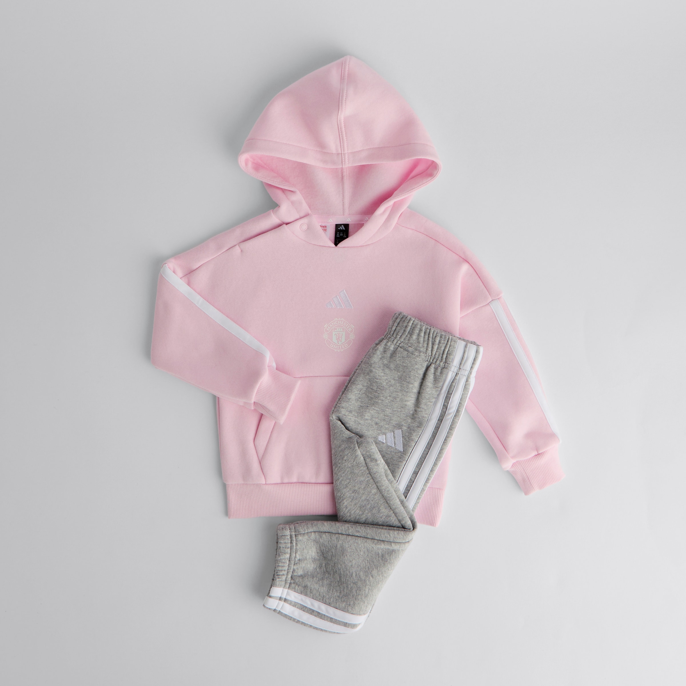 Manchester United x adidas Infant Essentials Hooded Jogger Set Pink Pink