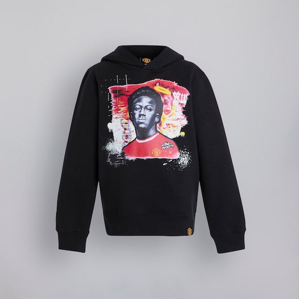 Manchester United Kids Graffiti Mainoo Hoodie Black Black