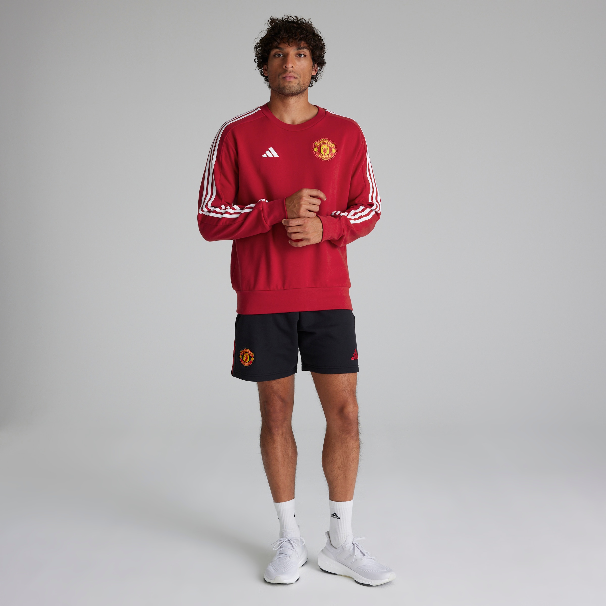 Manchester United x adidas Mens DNA Sweatshirt Red Red Detail [3-5]