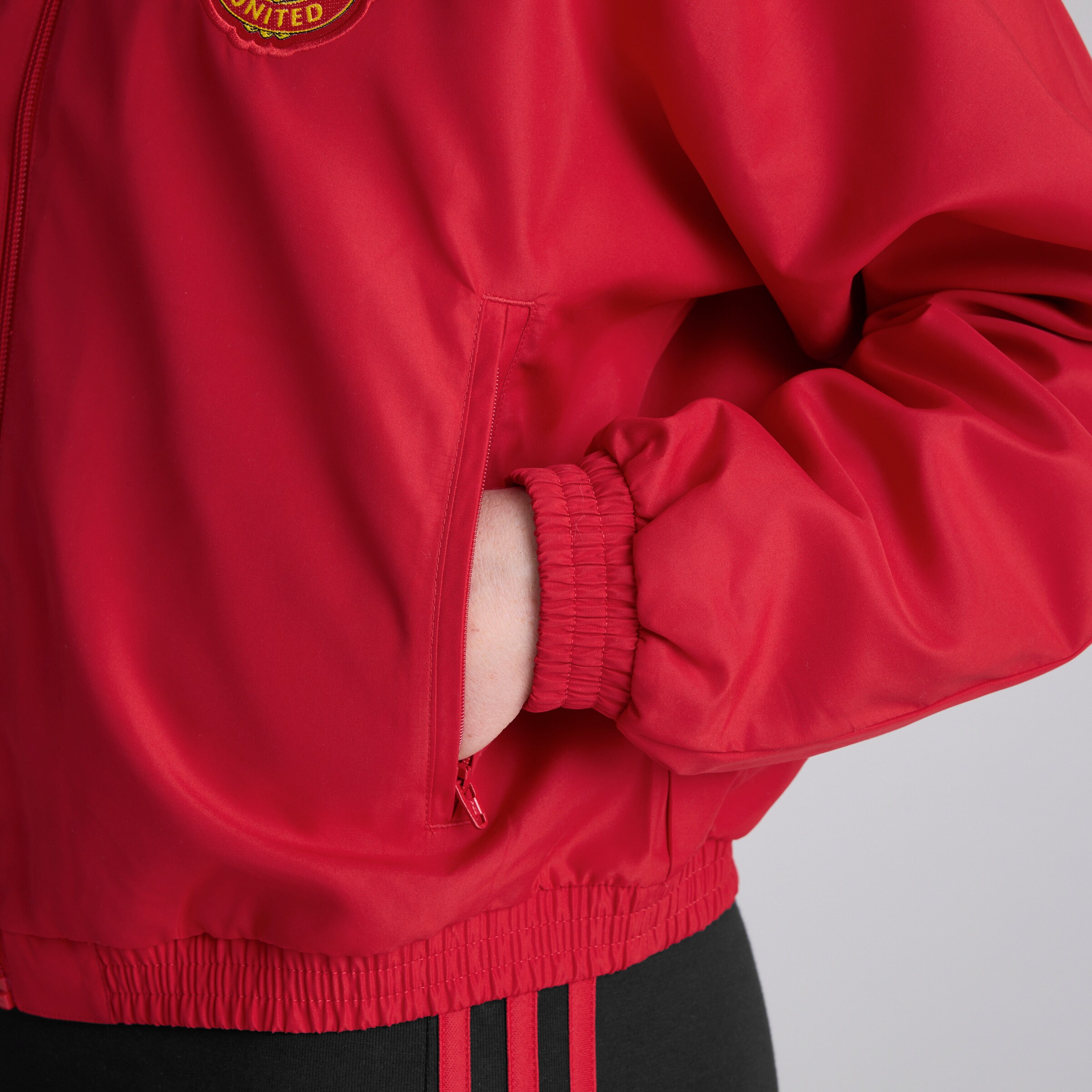 Manchester United x adidas Womens Stadium Track Top Red Red Detail [4-6]
