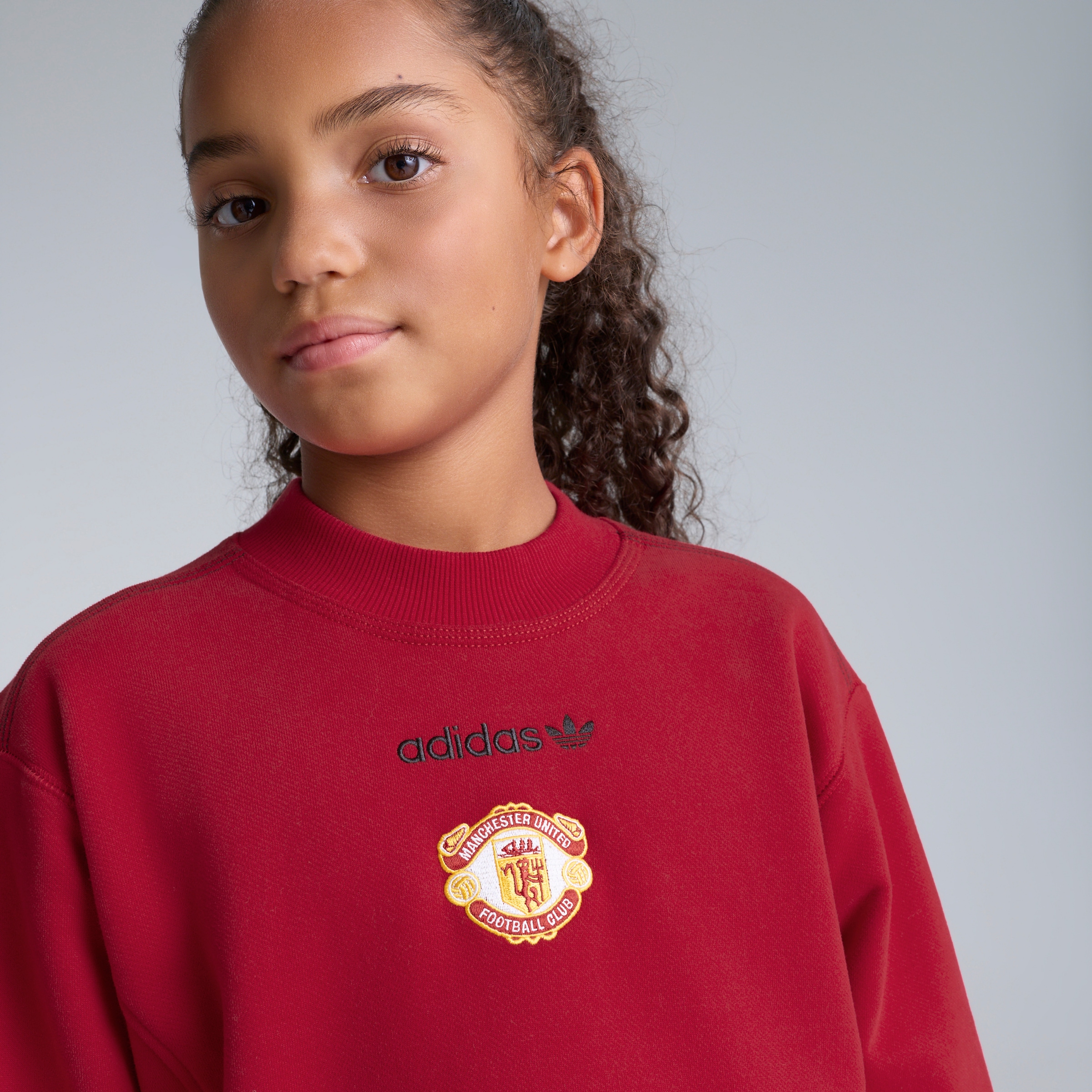 Manchester United x adidas Kids EQT Sweatshirt Red Red Detail [5-6]