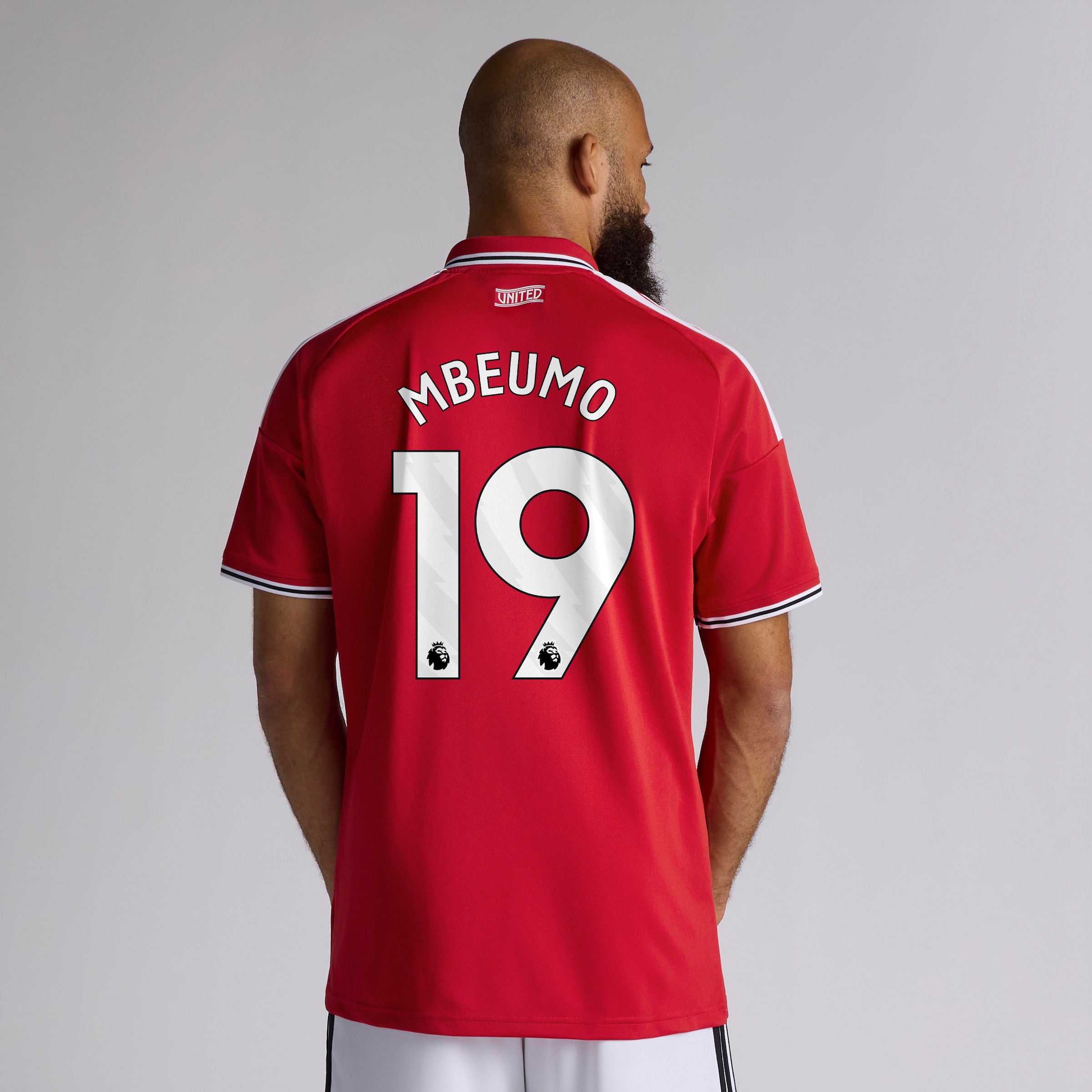 Manchester United 26/27 Home Jersey with Mbeumo 19 EPL Printing & Badge Rouge