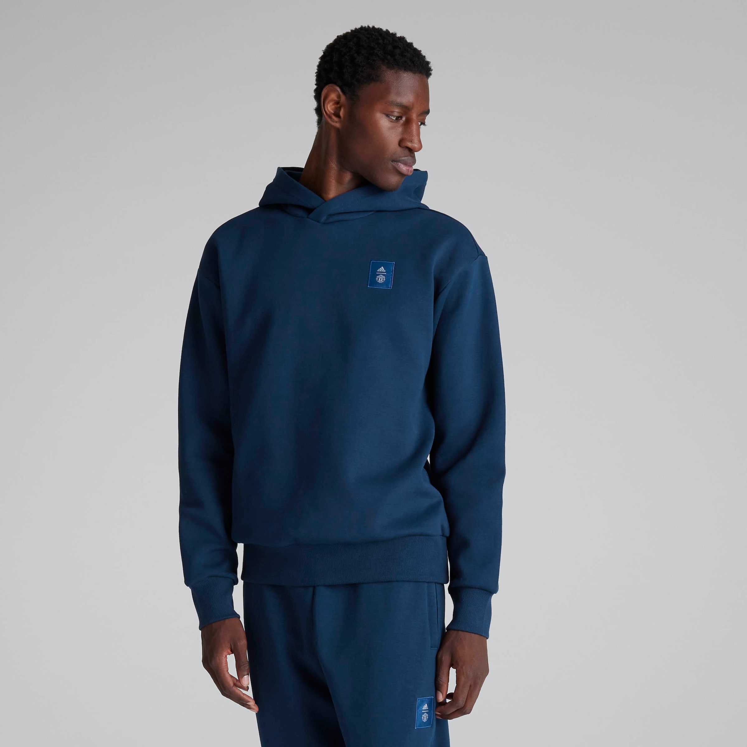 Manchester United Seasonal Doubleknit Hoodie Blue