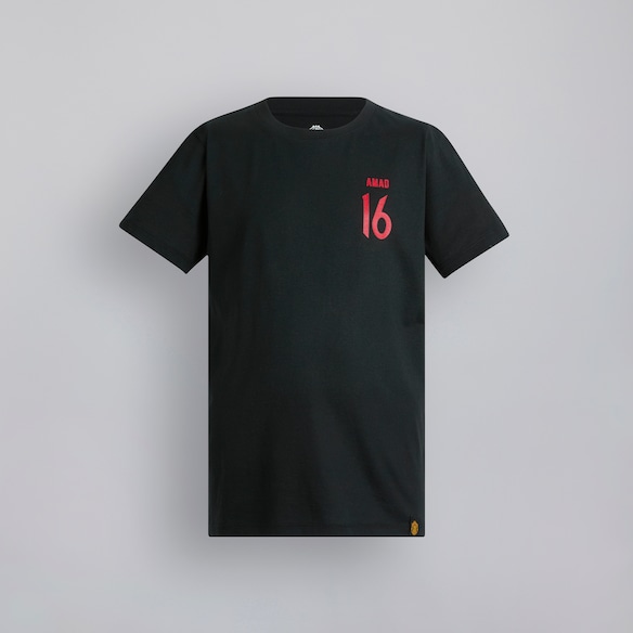 Manchester United Kids Amad 16 T-Shirt Black Black