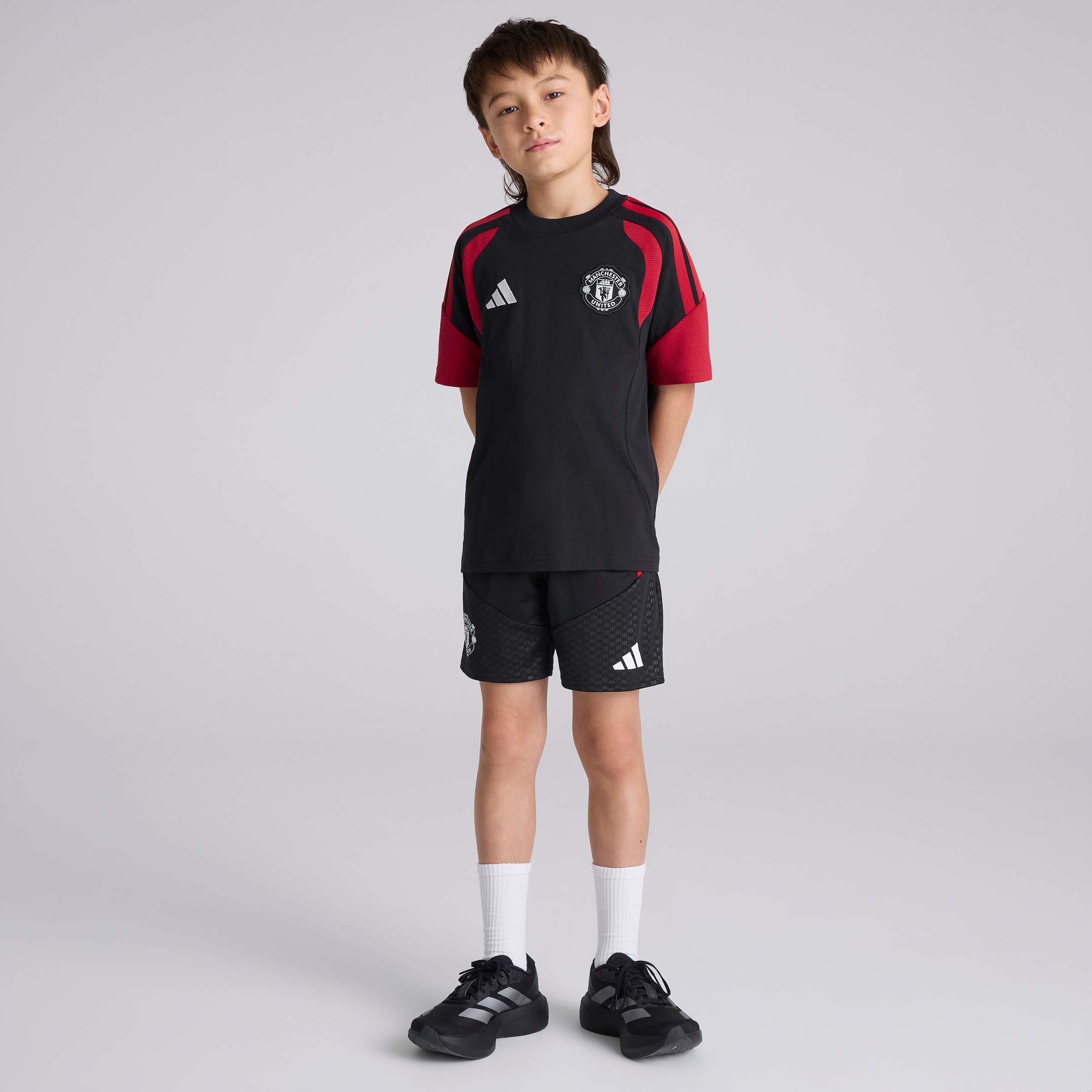 Manchester United Kids 26/27 Training Tiro T-Shirt Black Black Detail [3-6]