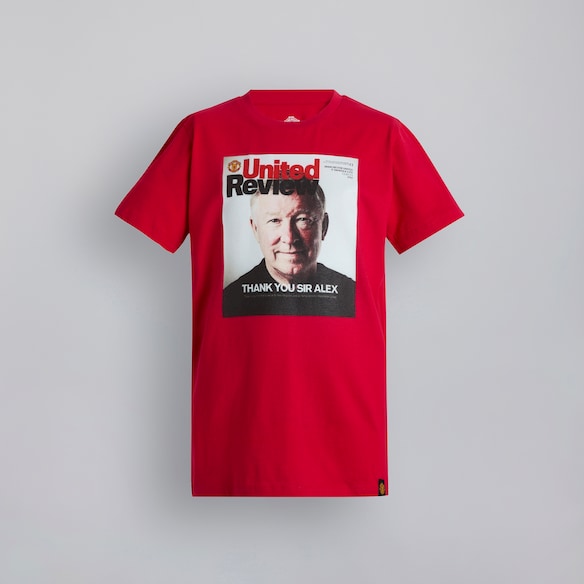 Manchester United Kids Thank You Sir Alex T-Shirt Black Red