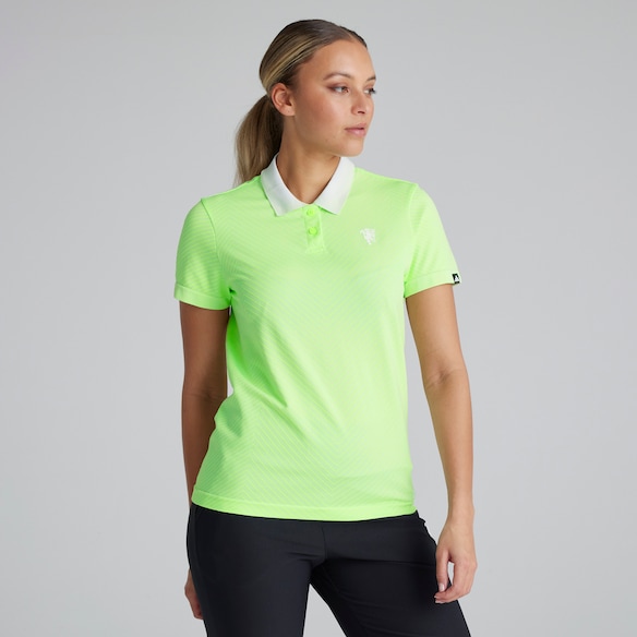Manchester United x adidas Womens Golf Ultimate365 Tour PRIMEKNIT Polo Shirt Green Green