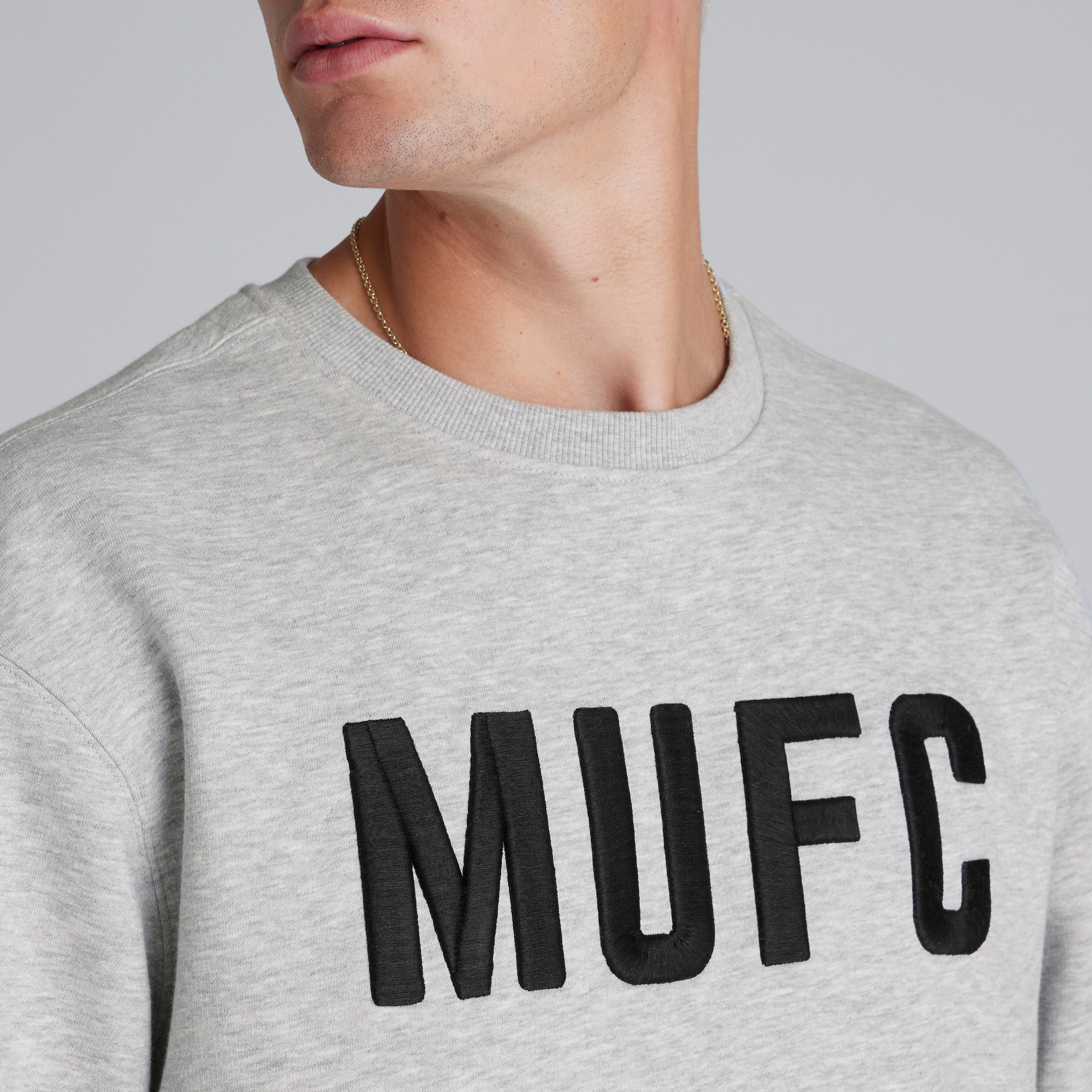 Manchester United Mens MUFC Sweatshirt Grey Grey Detail [3-5]