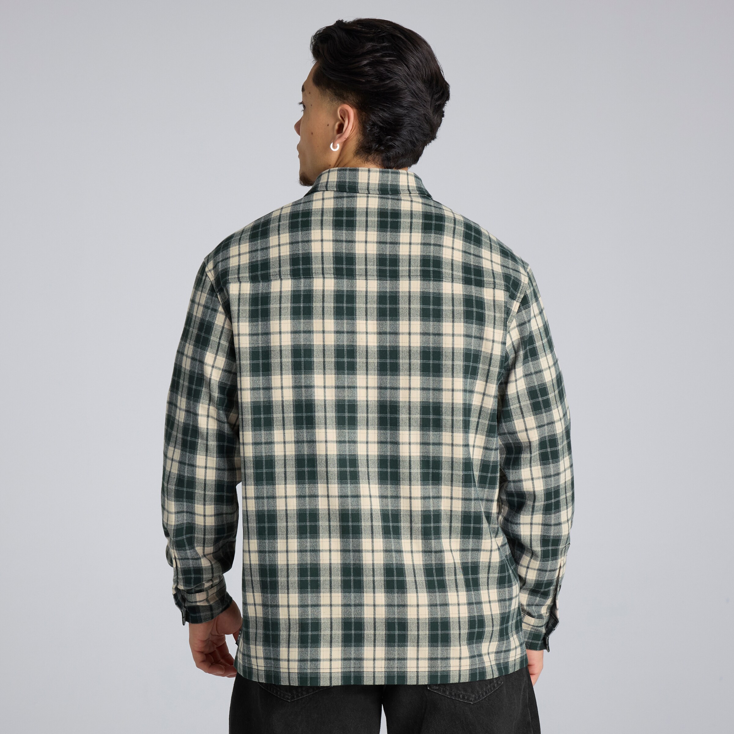 Manchester United Archive Plaid Overshirt Green Green Detail [2-6]