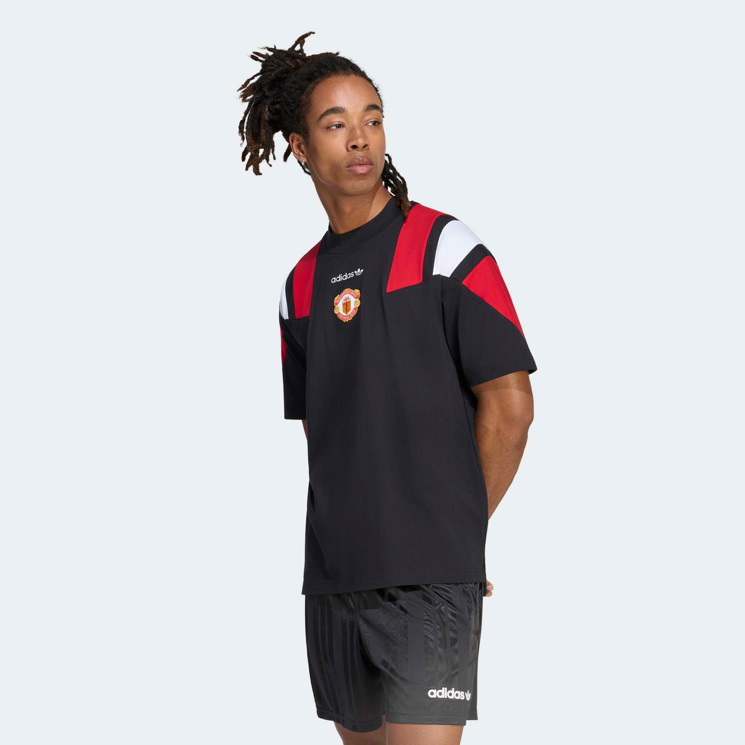 Manchester United x adidas EQT T-Shirt Black Black Detail [3-6]