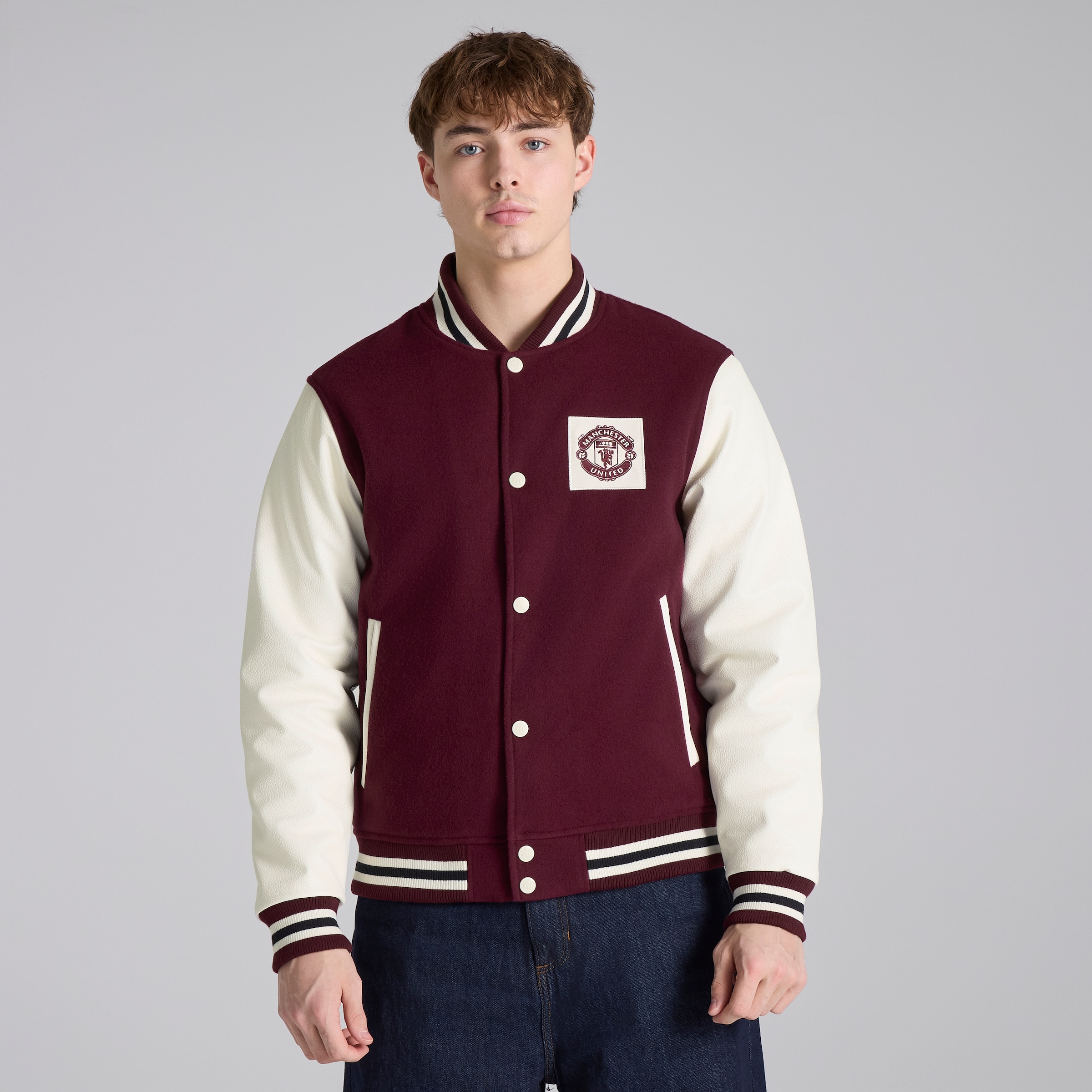 Manchester United Theatre of Dreams Baseball Jacket Burgundy