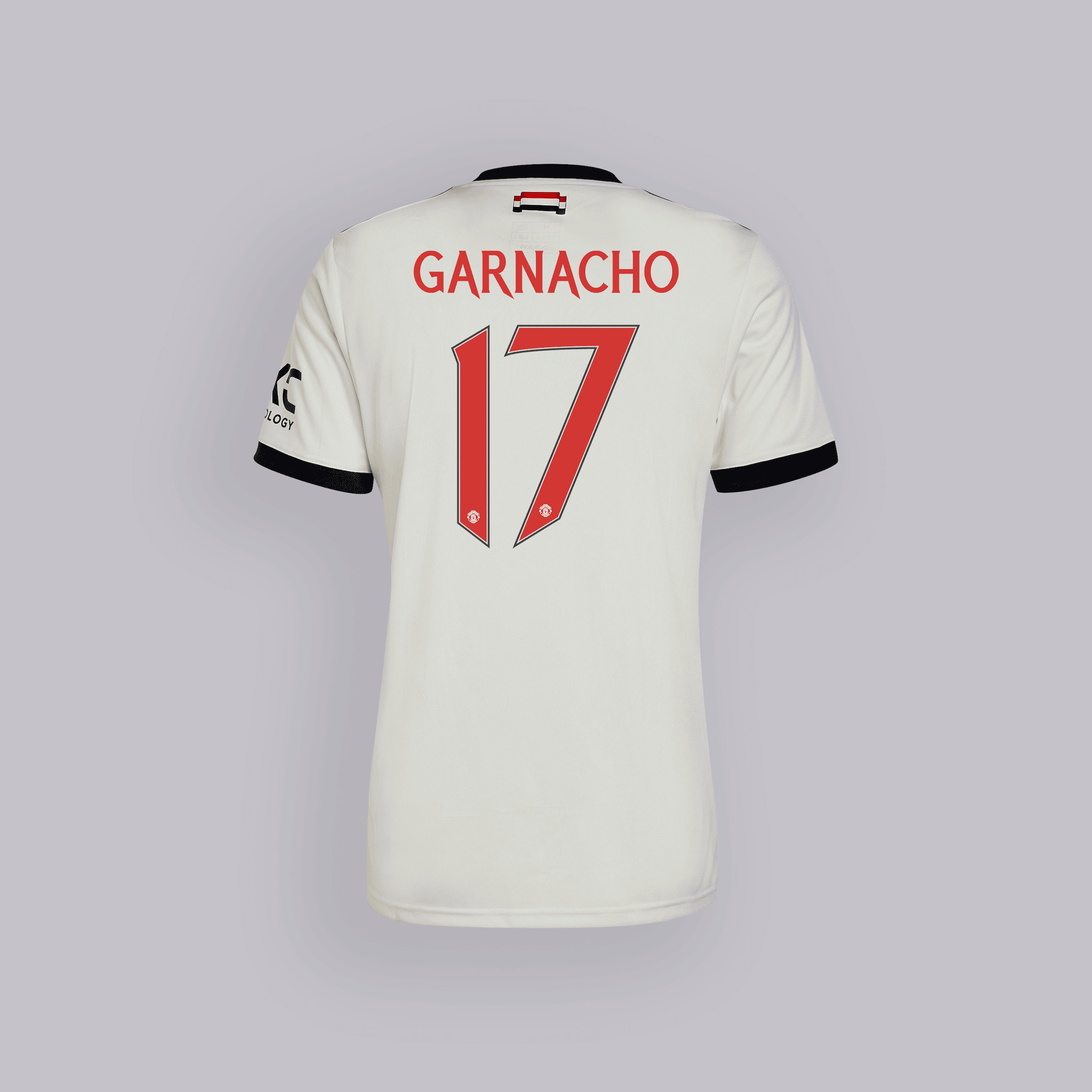 Manchester United 24/25 Third Jersey Kids with Garnacho 17 Cup Printing 白色