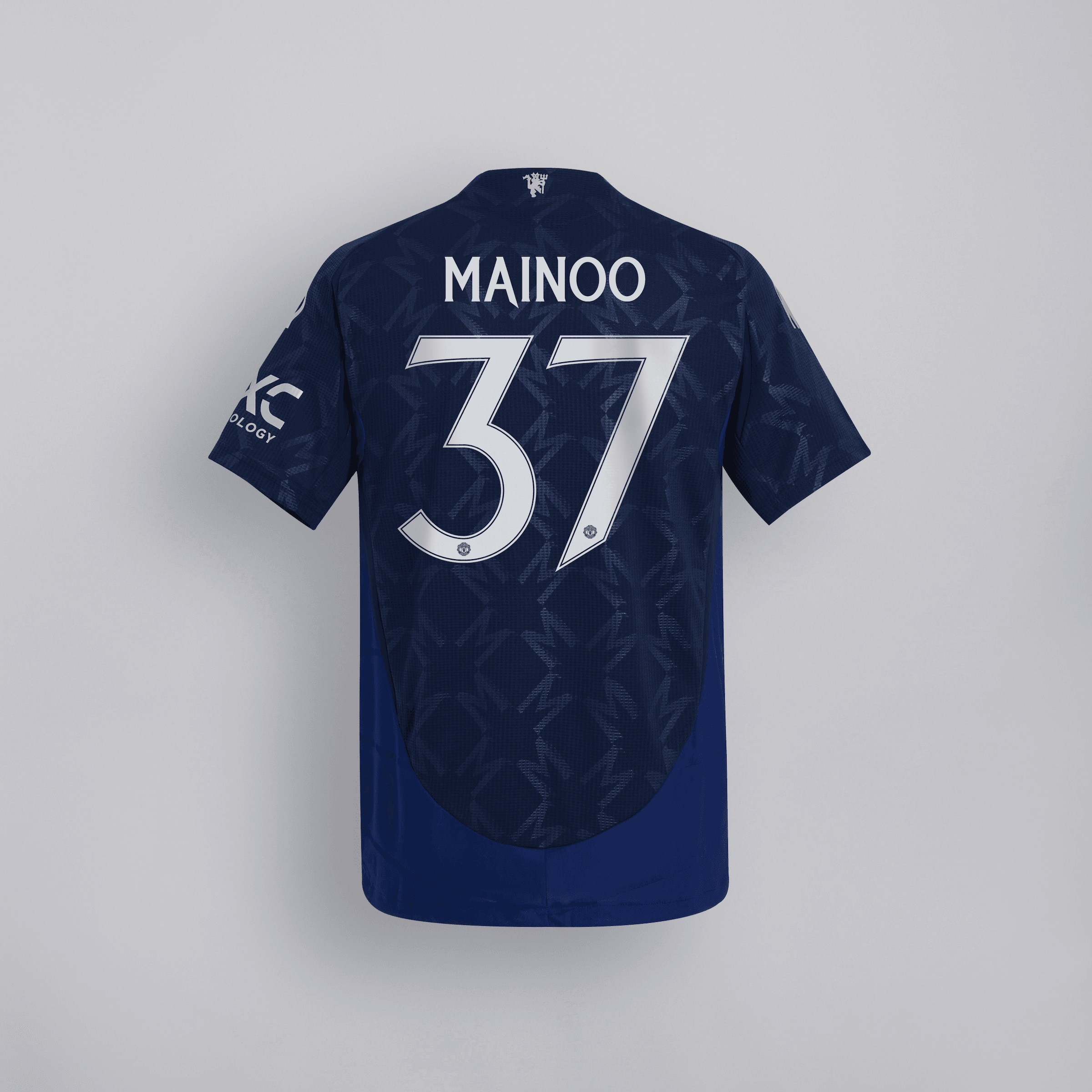 Manchester United 24/25 Away Jersey Kids with Mainoo 37 Cup Printing Azul