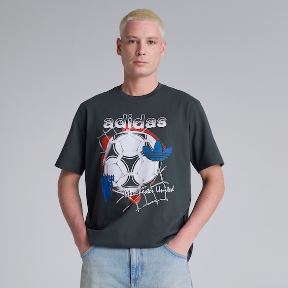 Manchester United x adidas Originals Graphic T-Shirt Grey 灰色