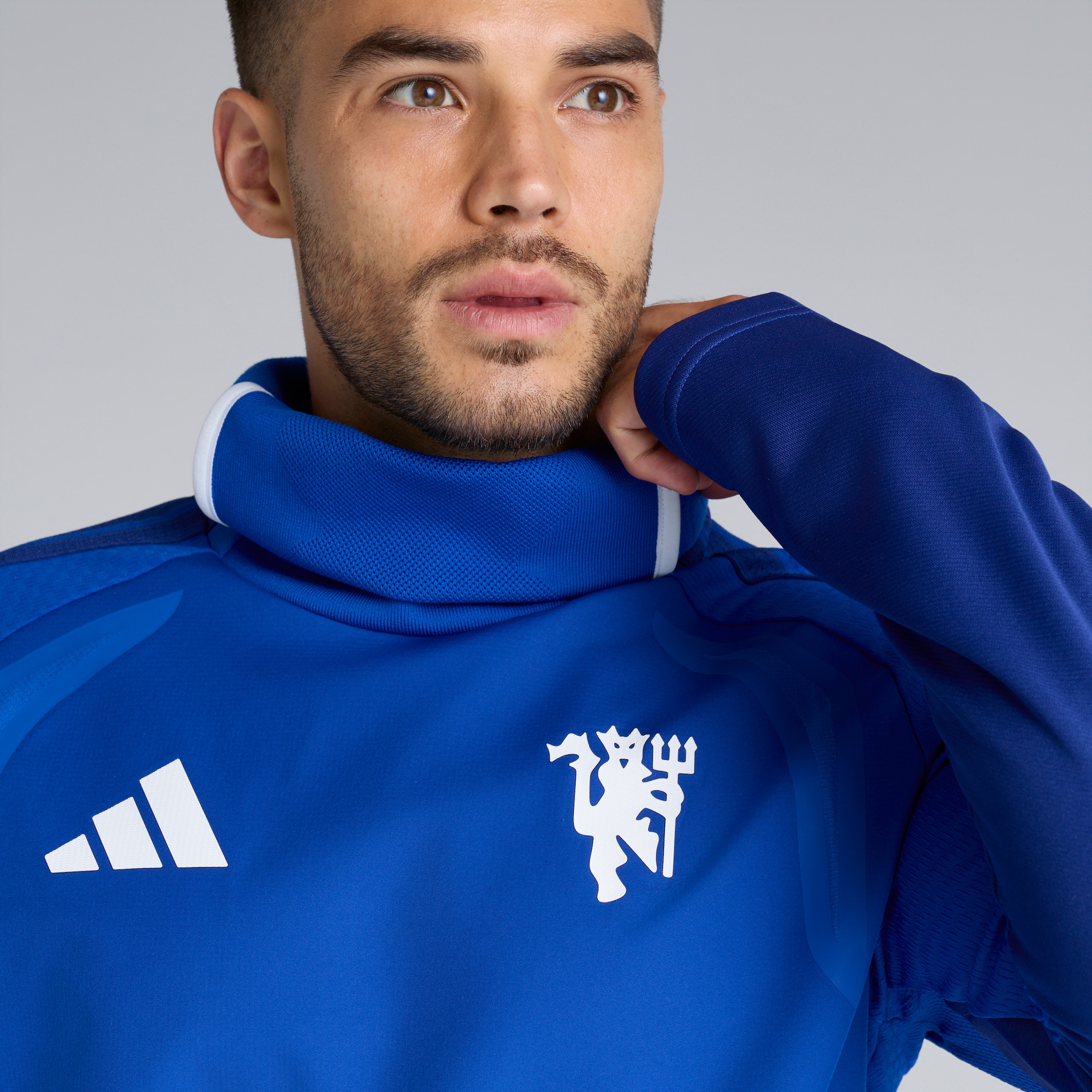 Manchester United 26/27 Cup Training Tiro Authentic Warm Top Blue Bleu Détail [4-7]