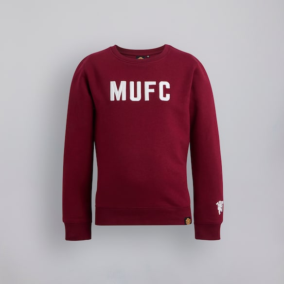 Manchester United Kids MUFC Sweatshirt Burgundy Rojo