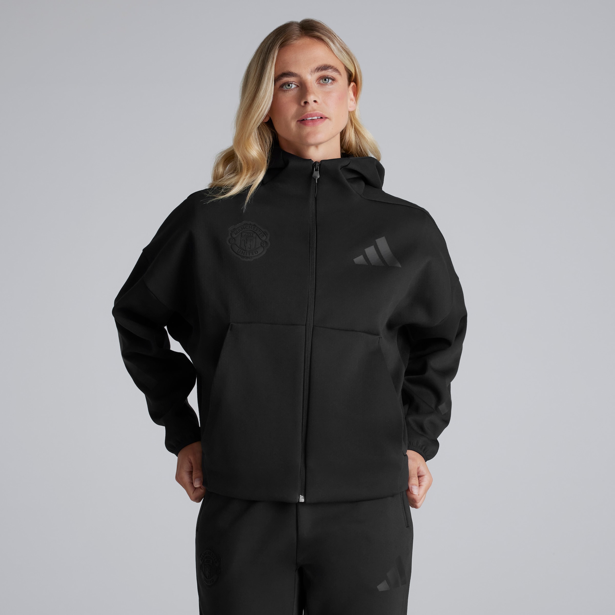 Adidas black zip hoodie on sale