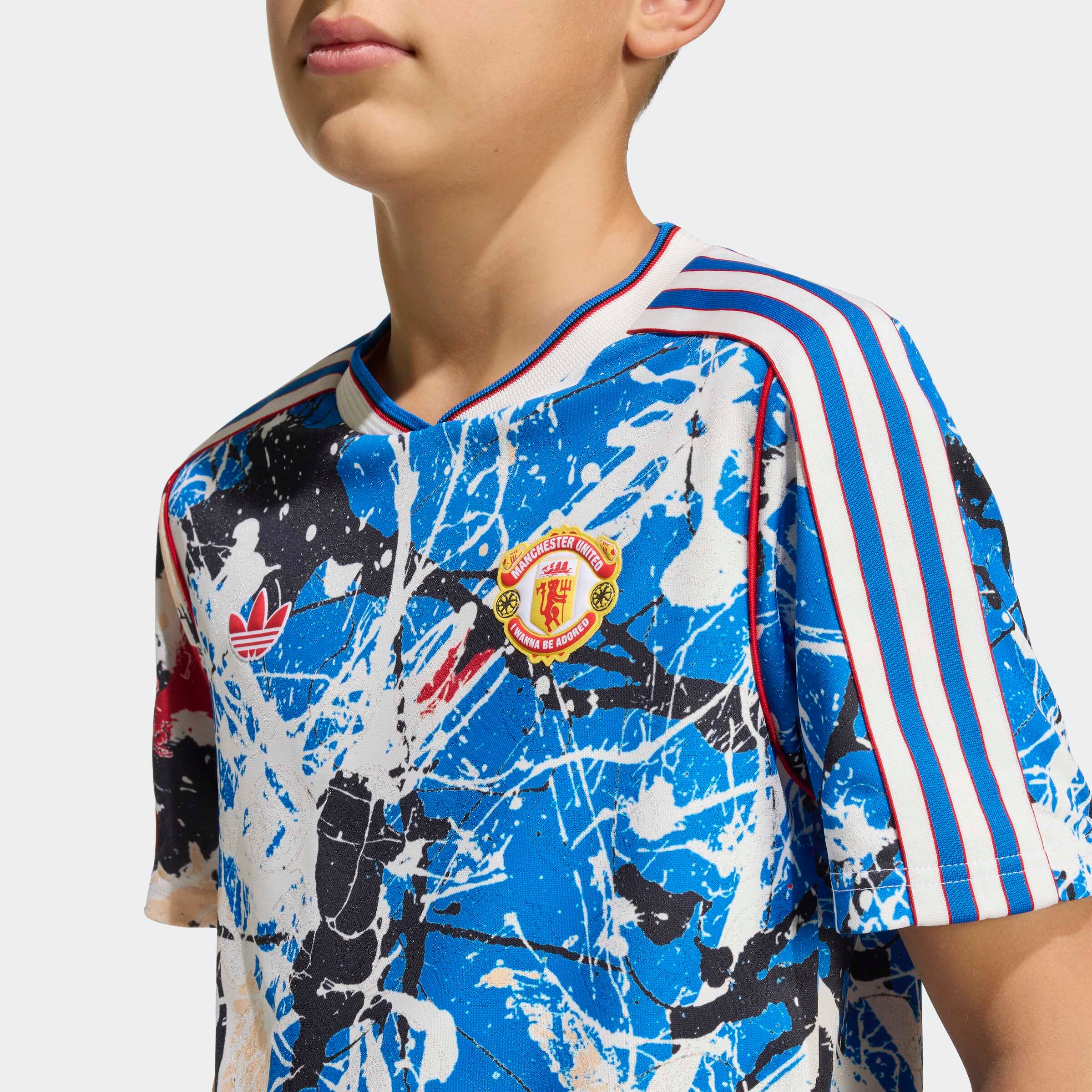 Manchester United x adidas Kids Stone Roses Jersey Blue Multi Detail [7-7]
