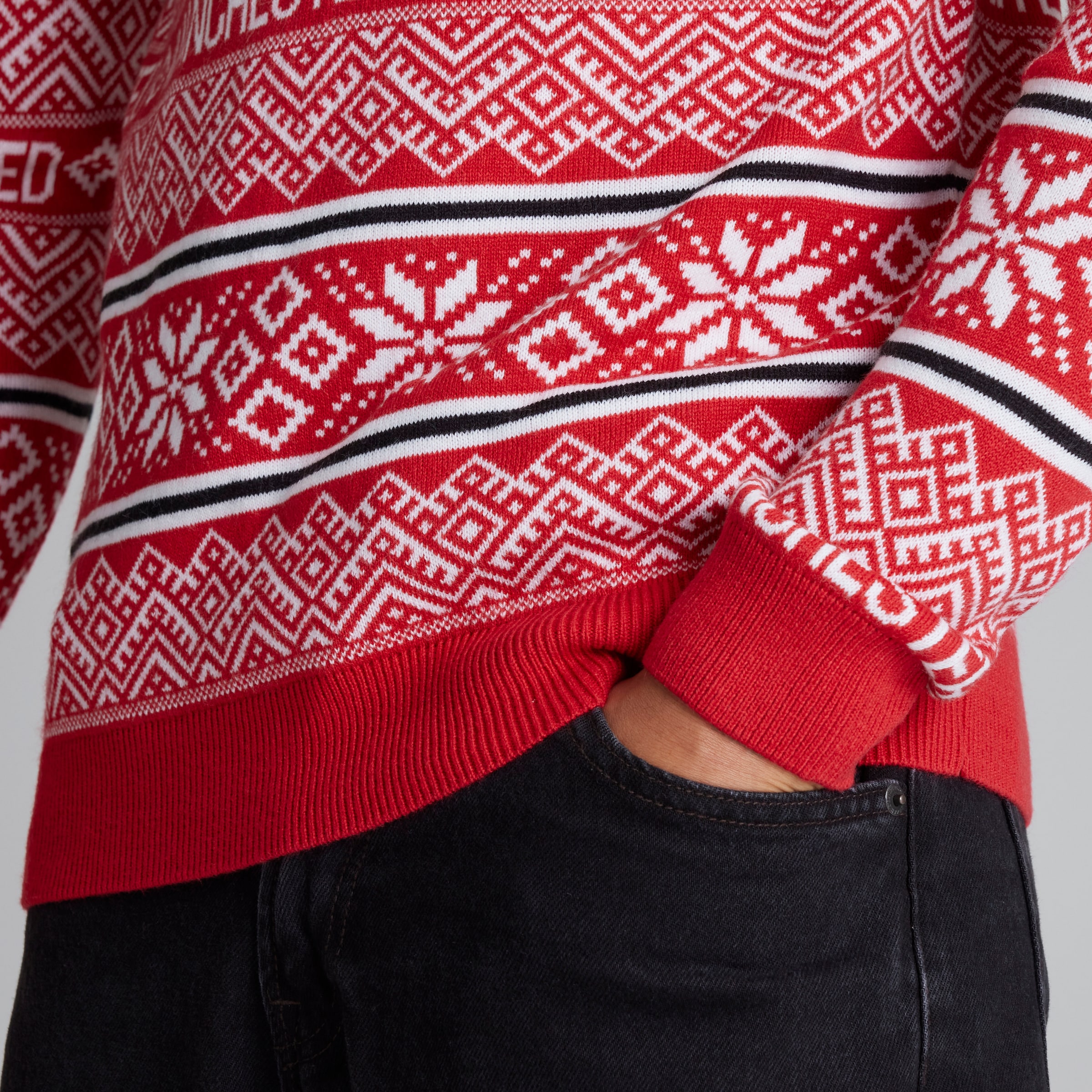 Manchester United Fairisle Christmas Jumper Red Red Detail [6-6]