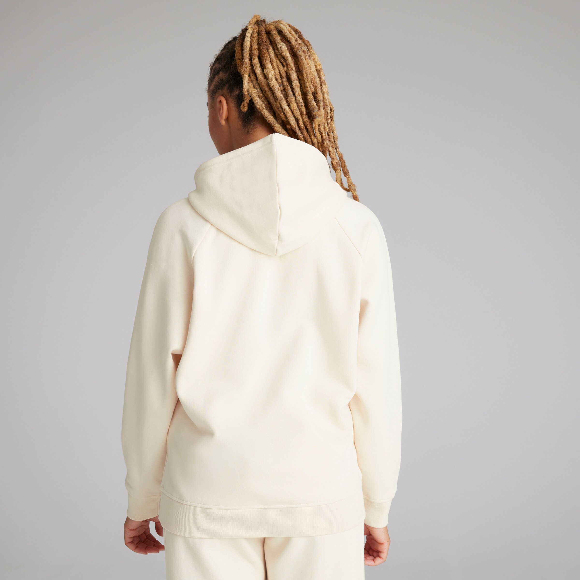 Manchester United x adidas Womens SZN Fleece Overhead Hoodie White White Detail [2-5]