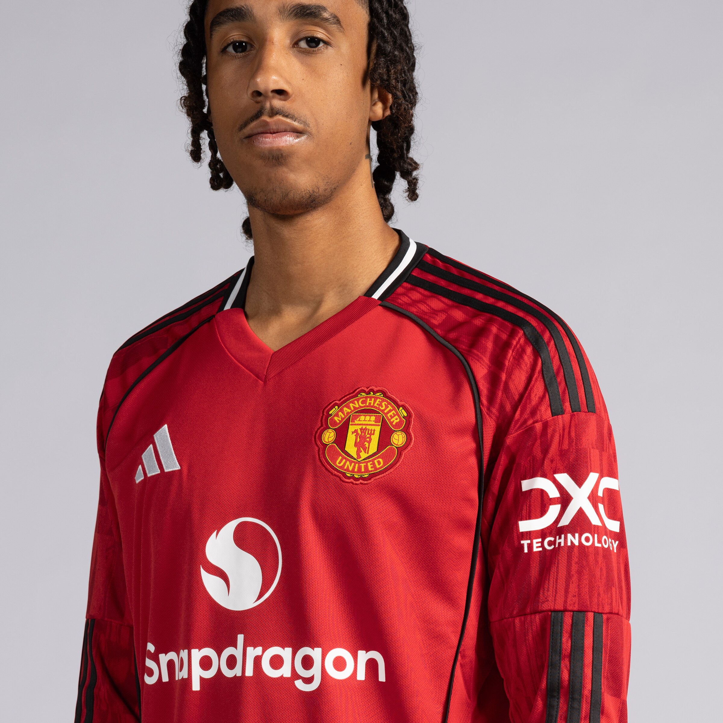 Manchester United 25/26 Home Long Sleeve Jersey Rot Detail [4-5]