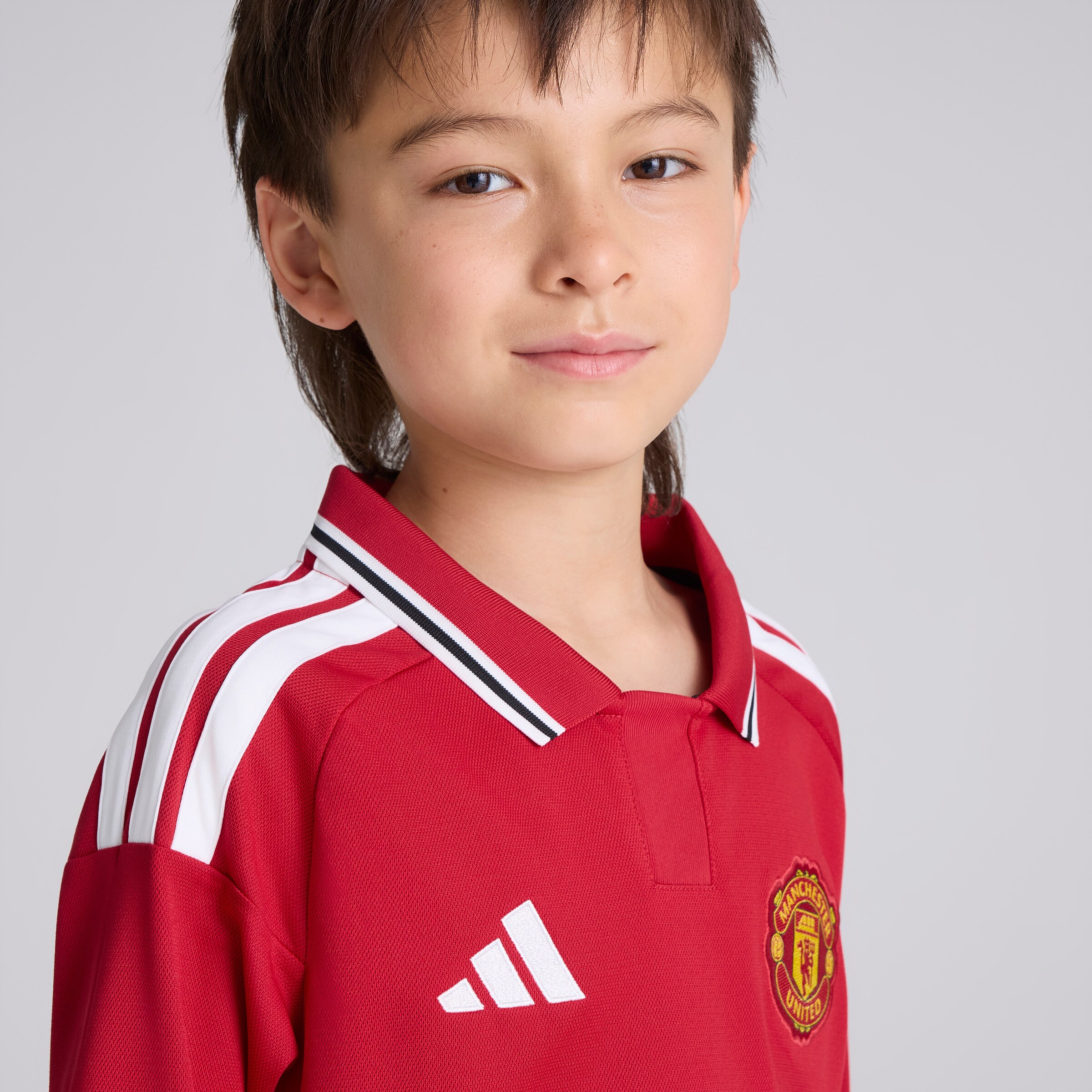 Manchester United Kids 26/27 Home Long Sleeve Jersey 红色 细节 [5-7]