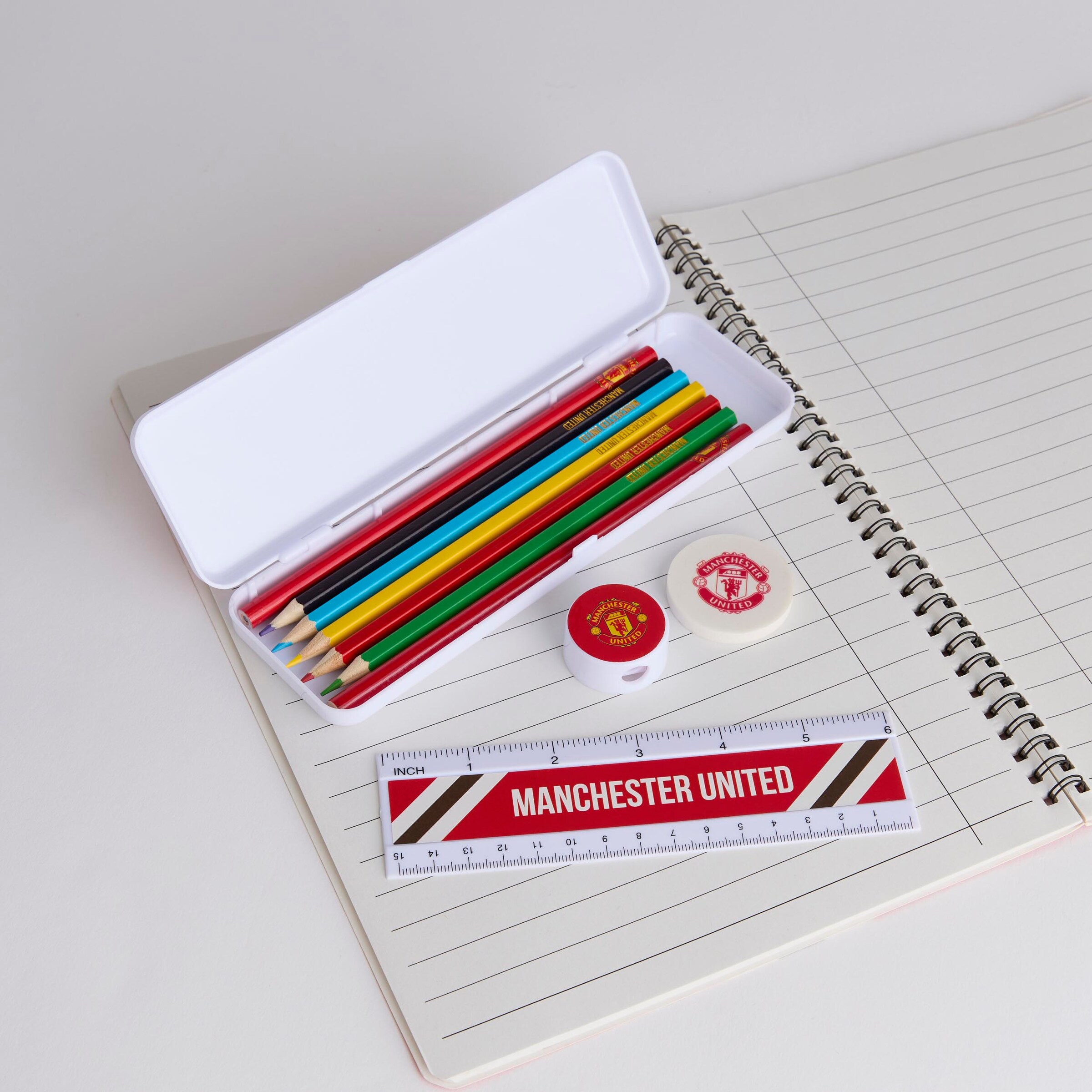 Manchester United Core Stripe A4 Stationery Set 13 Piece Red 다색 세부 사항 [3-4]