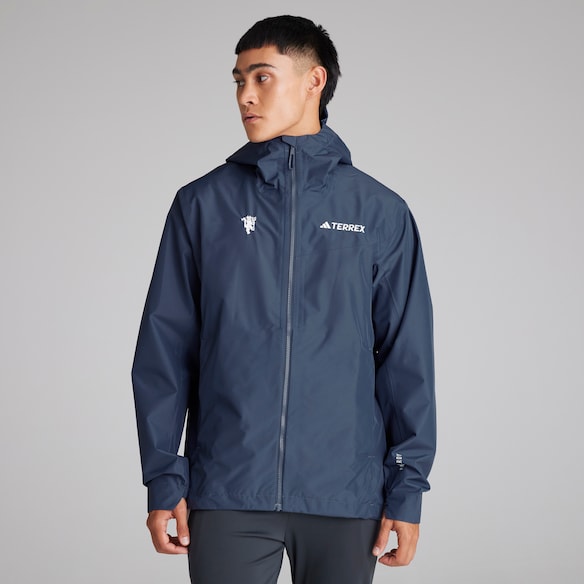 Manchester United x adidas Mens Terrex 2.5 Layer RAIN.RDY Jacket Navy Navy blue