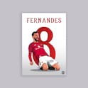 Manchester United Bruno Fernandes Illustrated A2 Poster White
