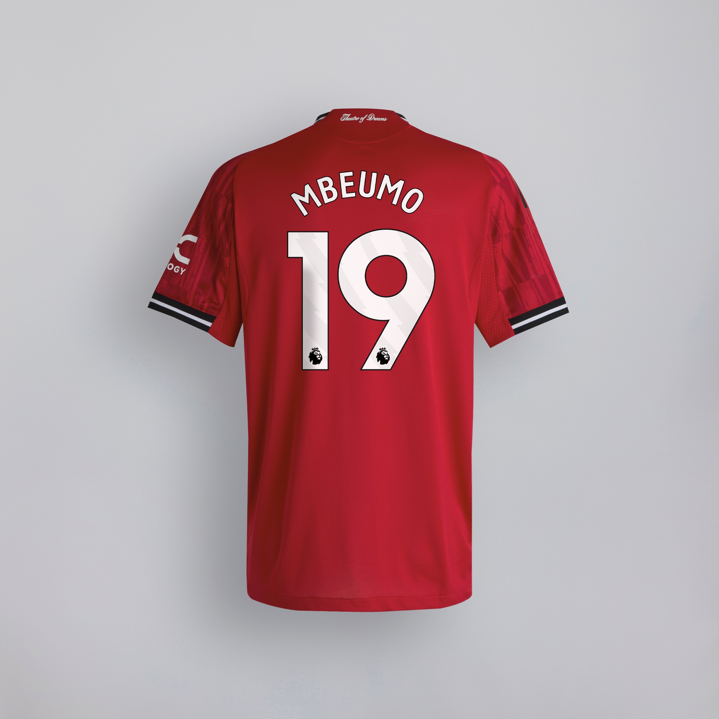 Manchester United 25/26 Home Jersey with Mbeumo 19 EPL Printing & Badge Red