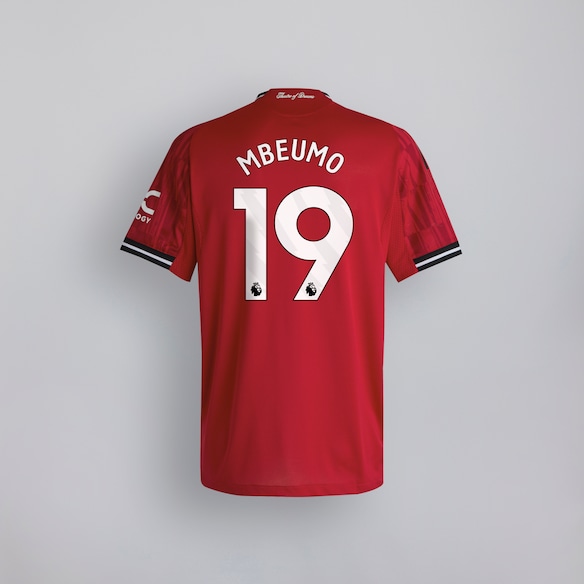 Manchester United 25/26 Home Jersey with Mbeumo 19 EPL Printing & Badge Red