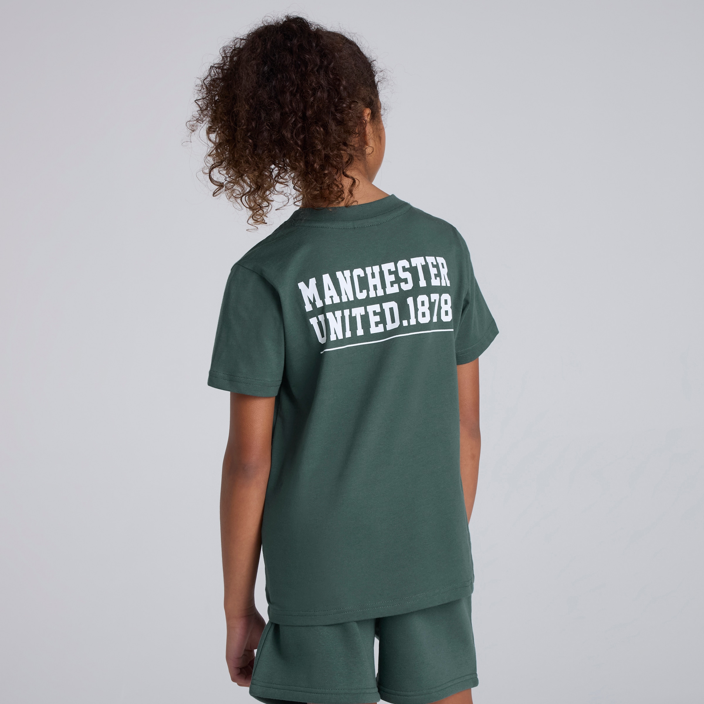 Manchester United Kids Varsity Back Print T-Shirt Green Green Detail [2-5]