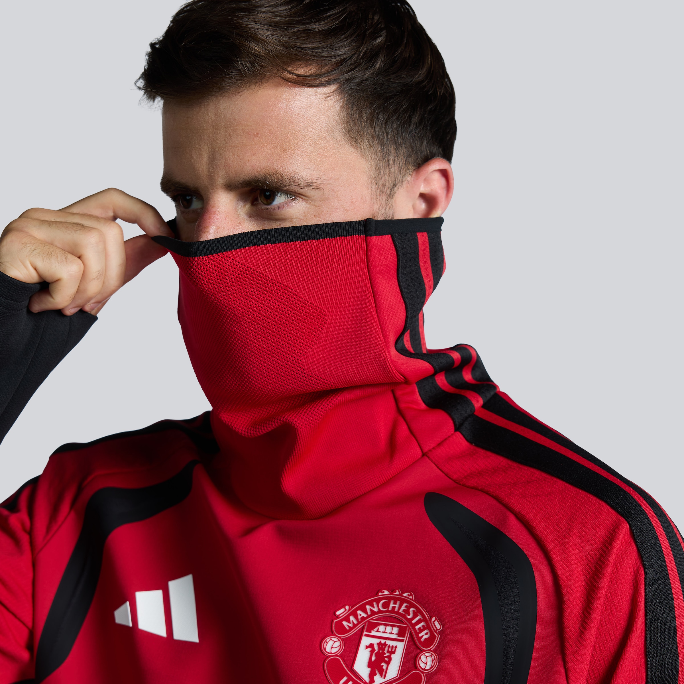 Manchester United 26/27 Training Tiro Authentic Warm Top Red (Sponsored) Red Detail [4-6]