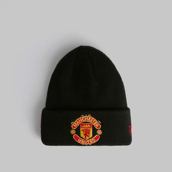 Manchester United Black Kids Cuff Beanie Black