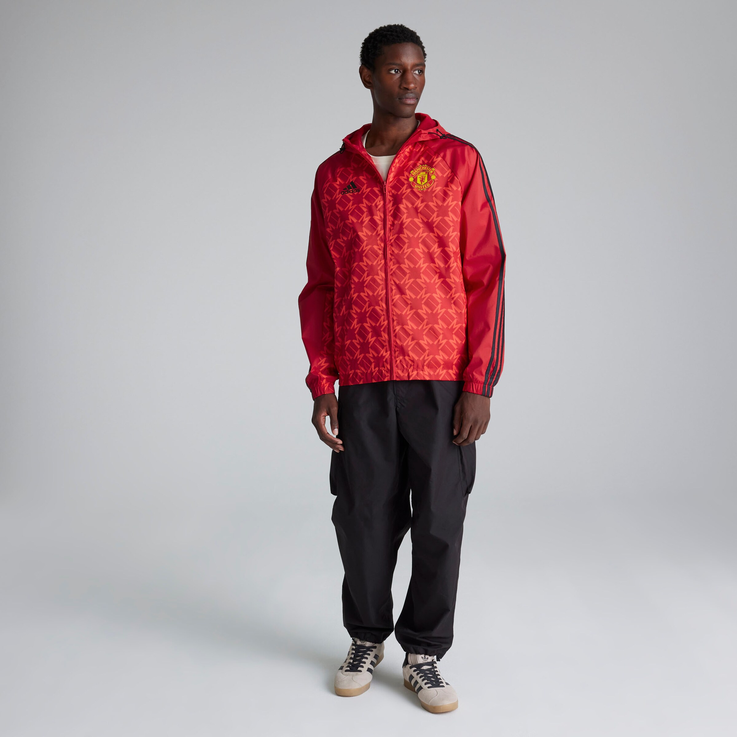 Coupe-vent saisonnier Manchester United rouge pour hommes par Adidas Rouge Détail [3-9]