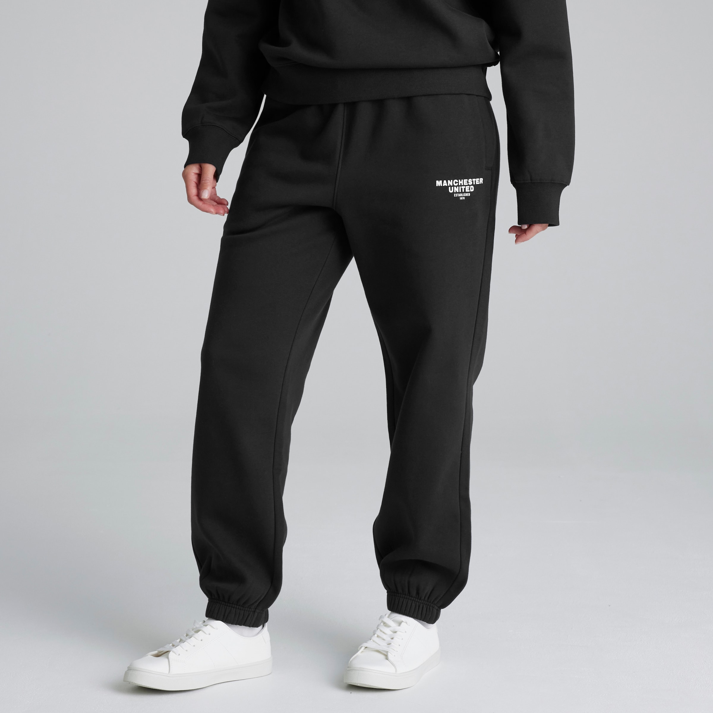 Manchester United Womens Print Joggers Black Black