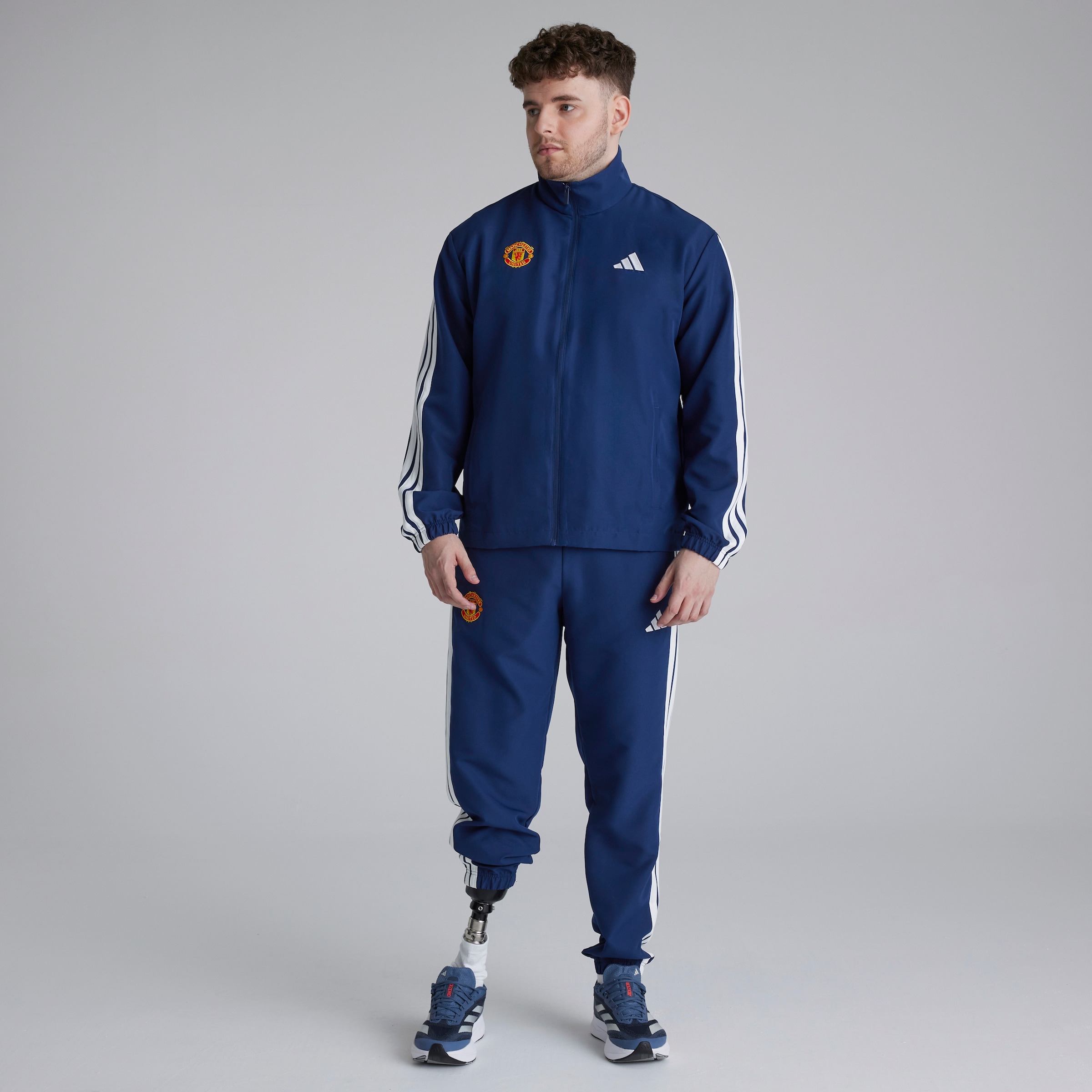 Manchester United x adidas Essentials 3-Stripes Woven Tracksuit Blue Blue