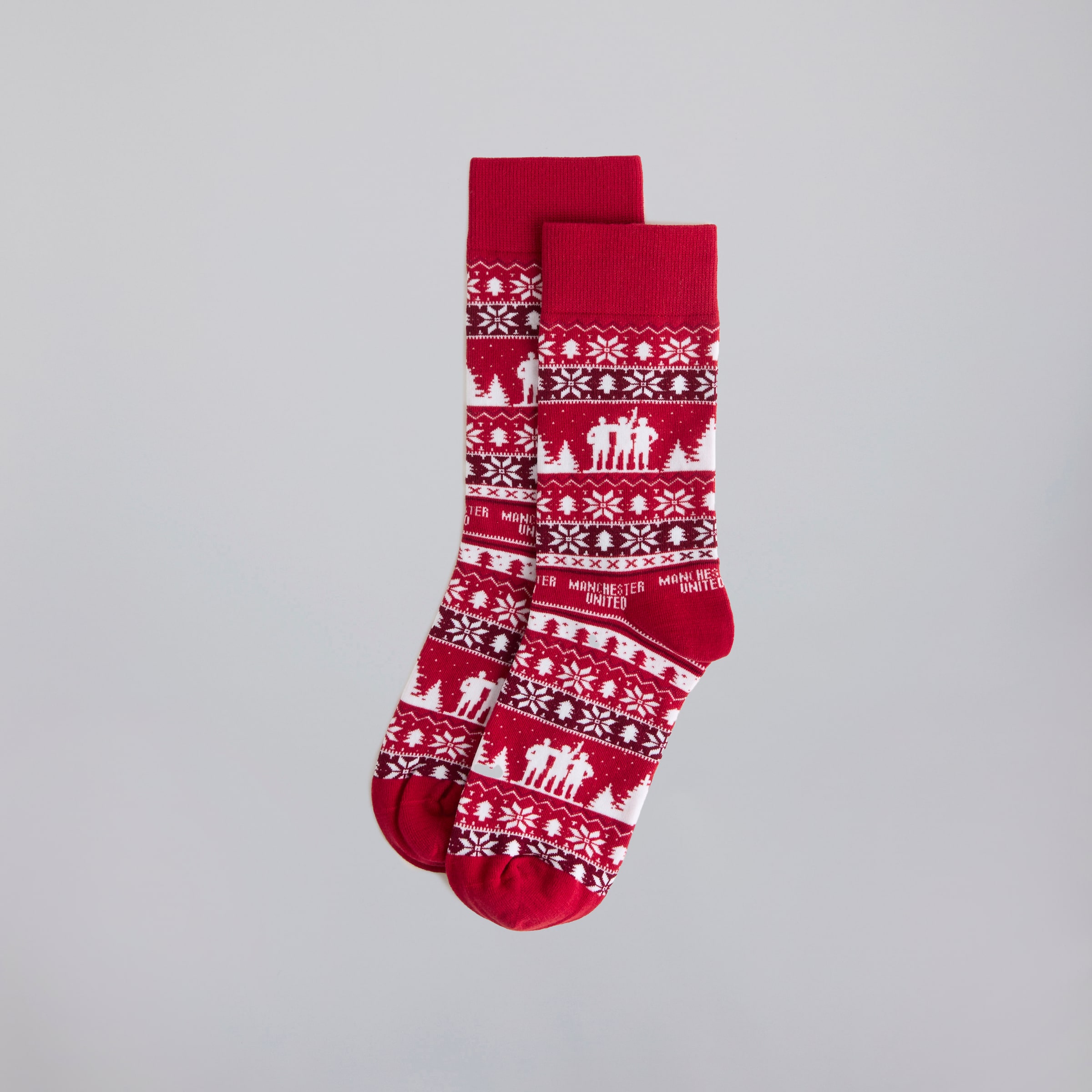 Manchester United Kids Christmas Fairisle Sock Red Red