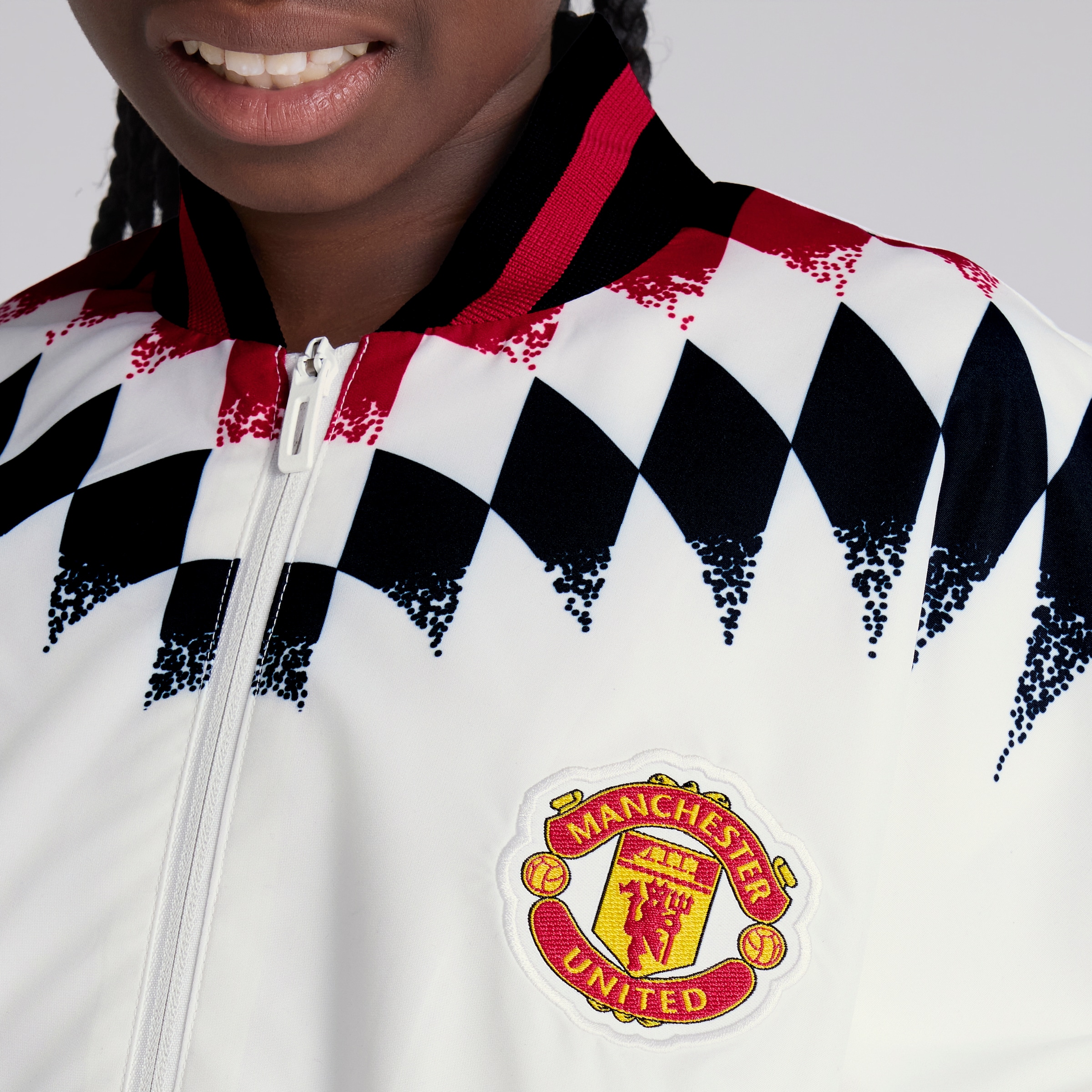 Manchester United x adidas Kids Stadium Track Top White White Detail [5-6]