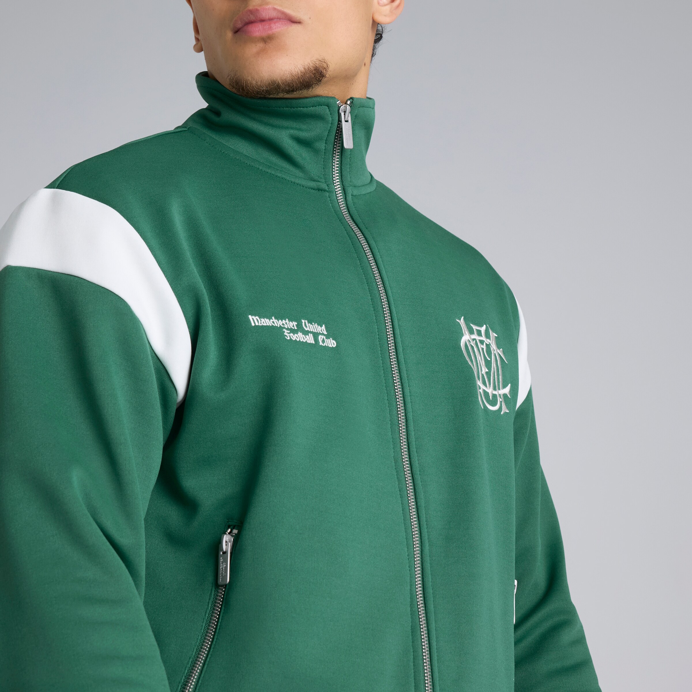 Manchester United Archive Track Jacket Green Green Detail [4-6]