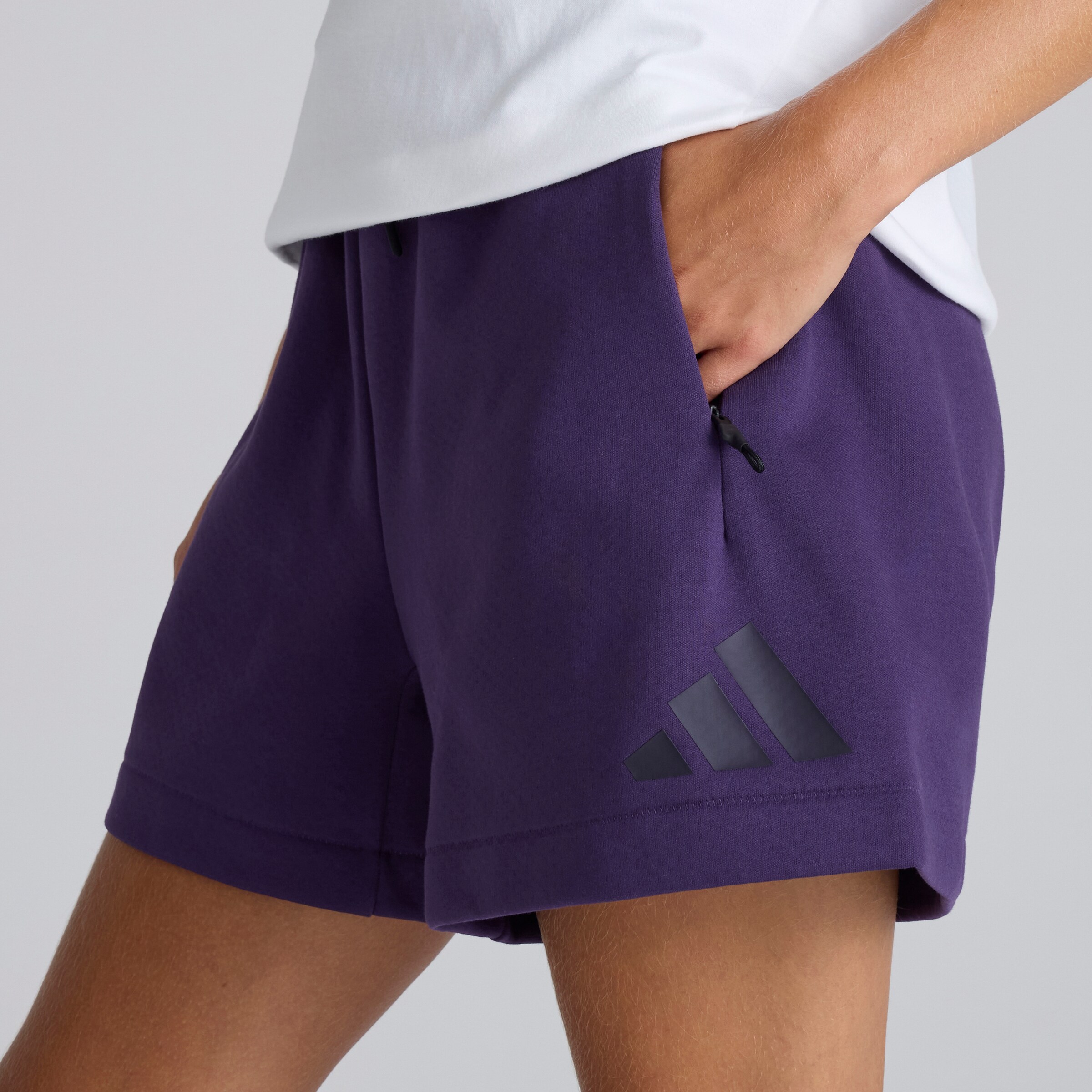 Manchester United x adidas Womens Z.N.E. Shorts Purple Purple Detail [5-6]