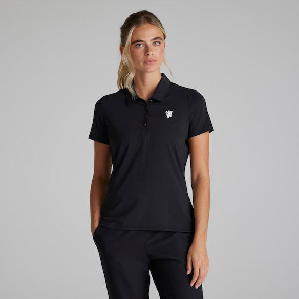 Manchester United x adidas Womens Golf Ultimate365 Polo Shirt Black Negro