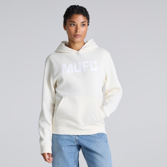 Manchester United MUFC Womens Hoodie Cream Beige