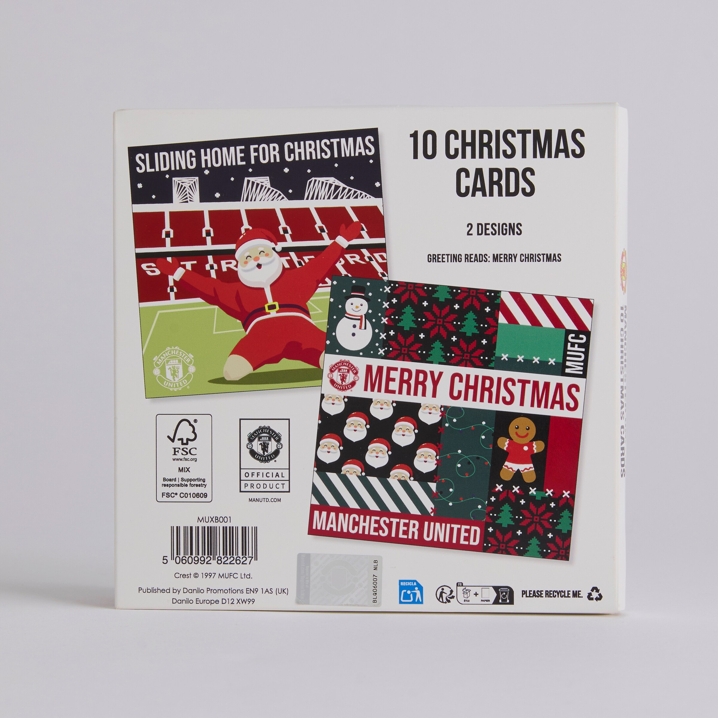 Manchester United Pack of 10 Christmas Cards Multi Multi Detail [3-4]