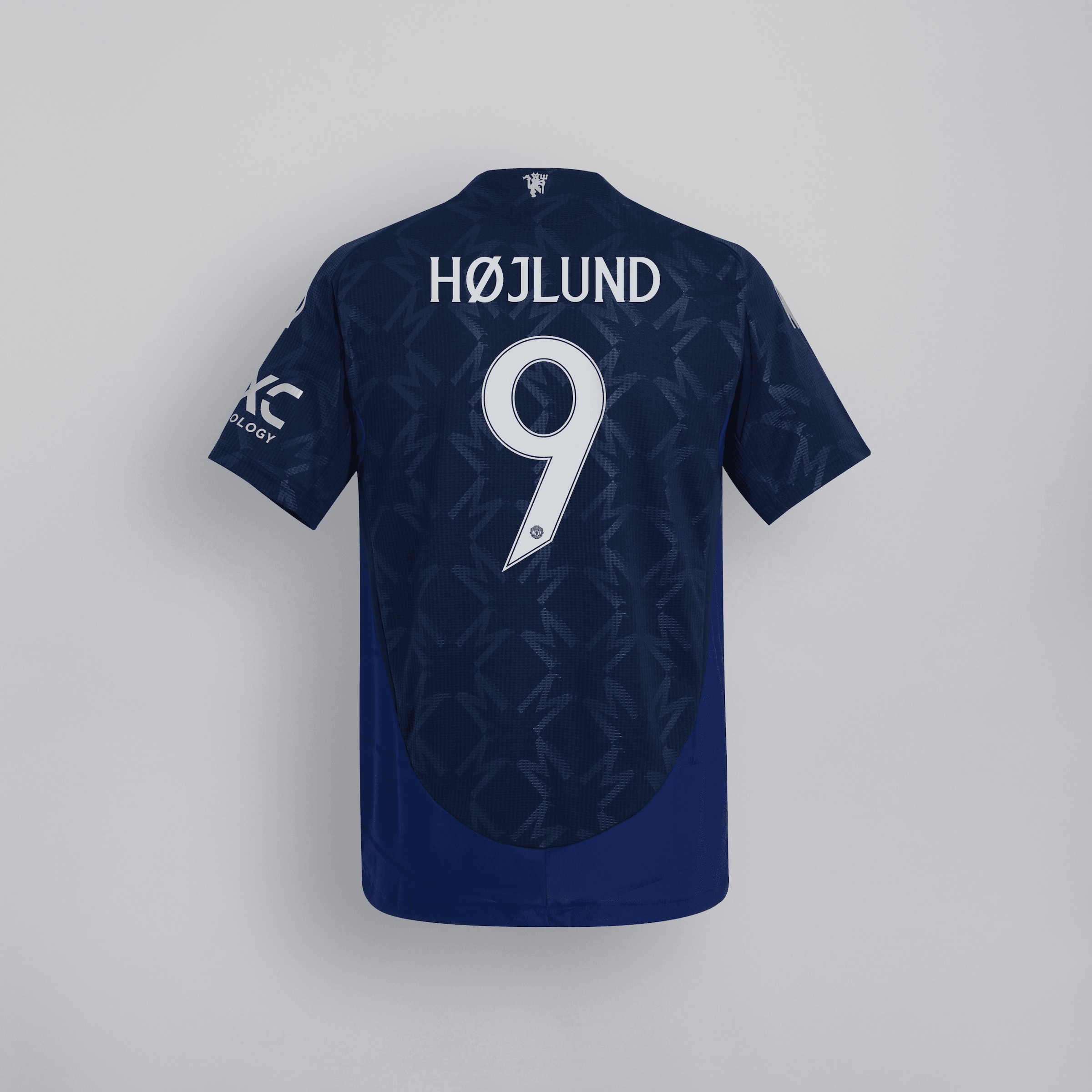 Manchester United 24/25 Away Jersey with Hojlund 9 Cup Printing Bleu