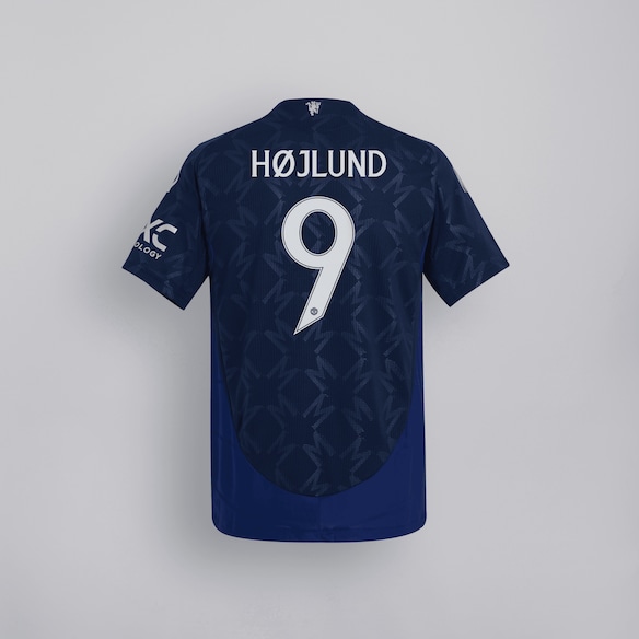 Manchester United 24/25 Away Jersey with Hojlund 9 Cup Printing Bleu