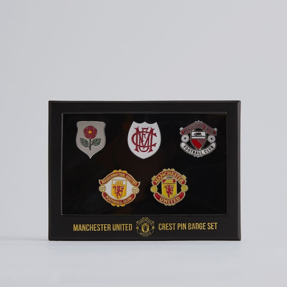 Manchester United Crest History Pin Badge Set Noir
