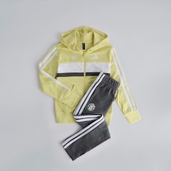 Manchester United x adidas Kids Essentials Tiberio 3-Stripes French Terry Tracksuit Yellow/Grey