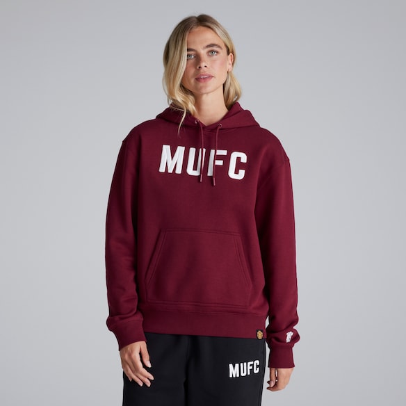 Manchester United Womens MUFC Overhead Hoodie Burgundy Rojo